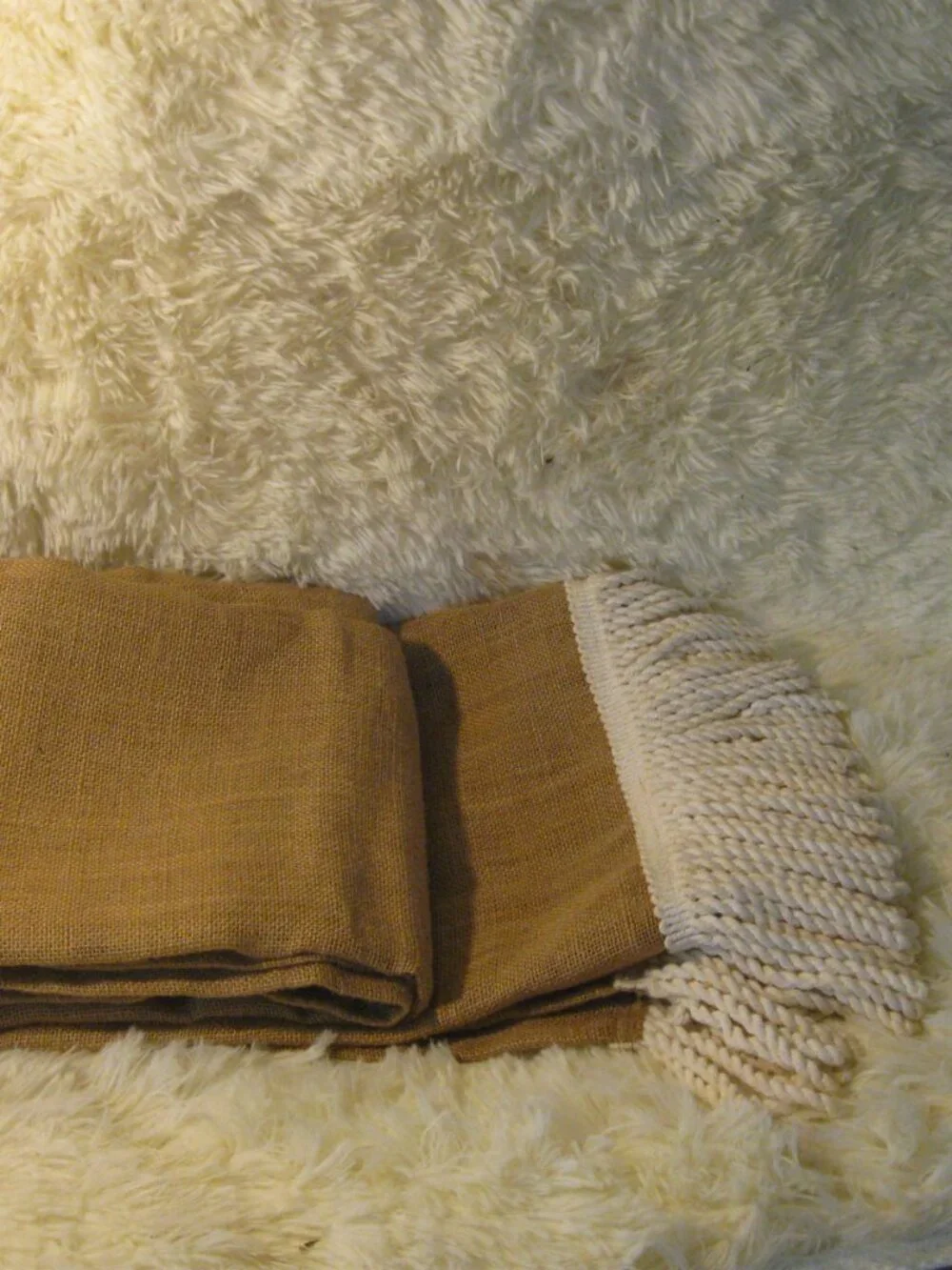 Burlap/Linen shower curtain NWOT
